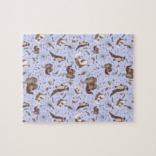 Otters in Paars Legpuzzel (Horizontaal)