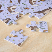 Otters in Paars Legpuzzel (Zijkant)