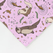 Otters in roze fleece deken (Hoek)