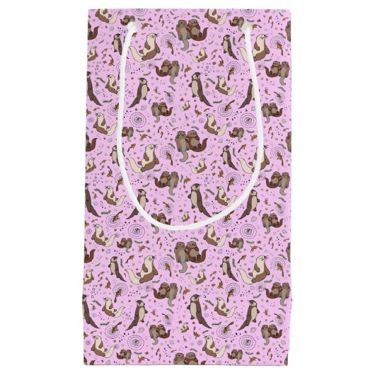 Otters in roze klein cadeauzakje (Voorkant)