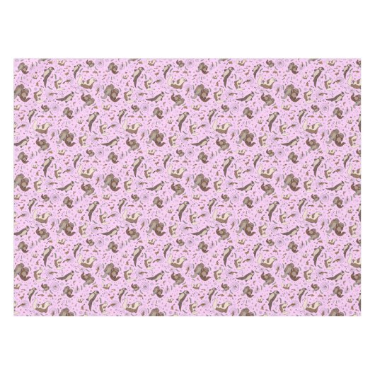 Otters in roze tafelkleed (Voorkant (Horizontaal))