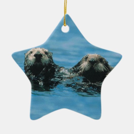 otters keramisch ornament (Voorkant)