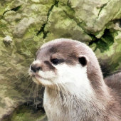 OTTERS KERAMISCH ORNAMENT