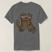 Otters knuffelen t-shirt (Design voorkant)