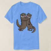 Otters knuffelen t-shirt (Design voorkant)