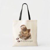 Otters lieten voetafdrukken achter op mijn hart Fu Tote Bag (Voorkant)