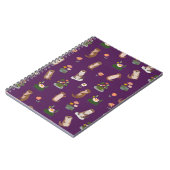 Otters & Lily Pads on Dark Purple Notitieboek (Linkerzijde)