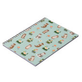 Otters & Lily Pads on Pistachio Green Notitieboek (Linkerzijde)