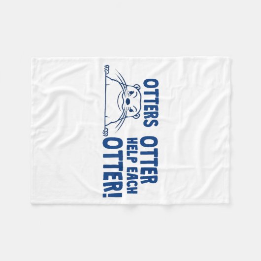 Otters Otter Help Each Otters Funny Saying  Fleece Deken (Voorkant (Horizontaal))