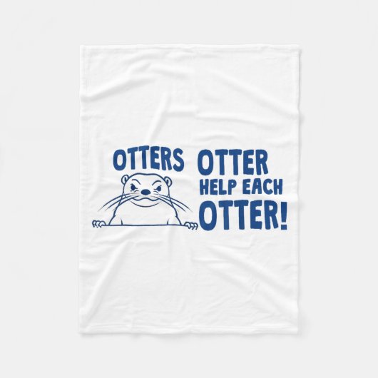 Otters Otter Help Each Otters Funny Saying  Fleece Deken (Voorkant)