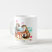 Otters Paar Verliefd Koffiemok (Voorkant links)