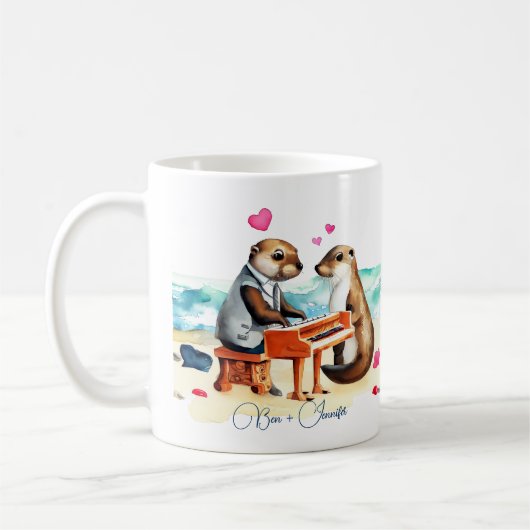 Otters Paar Verliefd Koffiemok (Links)