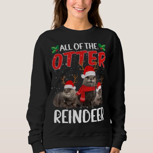 Otters Reindeer Antler Funny Kerstkerstkerstman Trui (Voorkant)