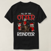 Otters Reindeer Deer Antler Funny Christmas Santa T-shirt (Design voorkant)