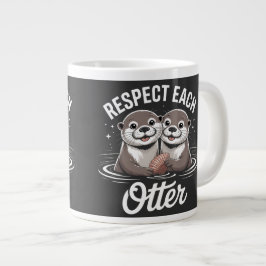 Otters Respecteren Elkaar Grappig Grote Koffiekop