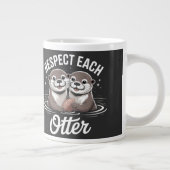 Otters Respecteren Elkaar Grappig Grote Koffiekop (Rechts)