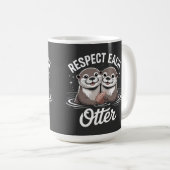 Otters Respecteren Elkaar Grappig Koffiemok (Voorkant rechts)