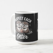 Otters Respecteren Elkaar Grappig Koffiemok (Voorkant links)