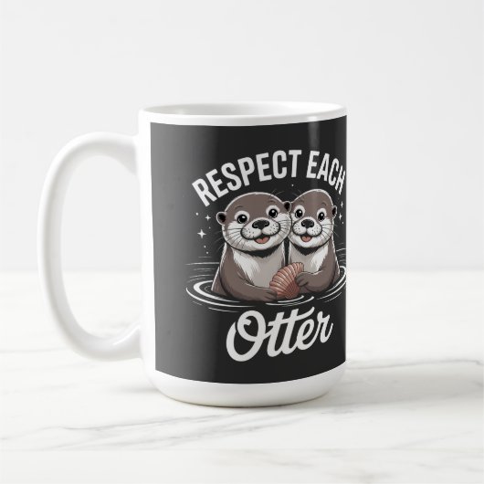 Otters Respecteren Elkaar Grappig Koffiemok (Links)