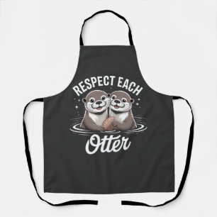 Otters Respecteren Elkaar Grappig Schort
