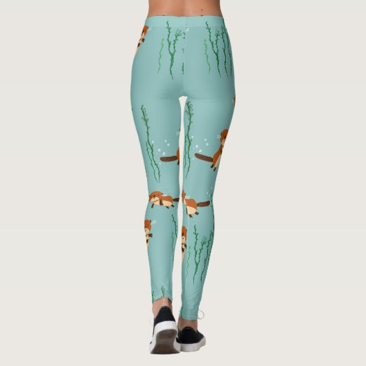 Otters Swimming Leggings (Achterkant)
