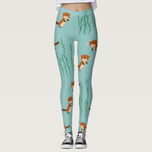 Otters Swimming Leggings (Voorkant)