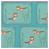 Otters Swimming Stof (Close Up)