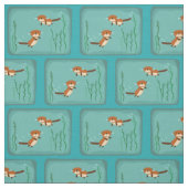 Otters Swimming Stof (Swatch)