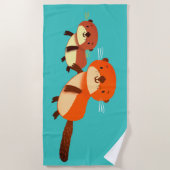 Otters Swimming Strandlaken (Voorkant)