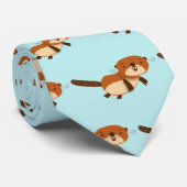 Otters Swimming Stropdas (Opgerold)