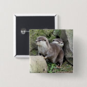 OTTERS VIERKANTE BUTTON 5,1 CM (Voorkant /achterkant)