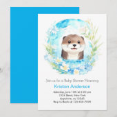 Otter's zalige Waterverf Magic Boy Baby shower Kaart (Voorkant / Achterkant)