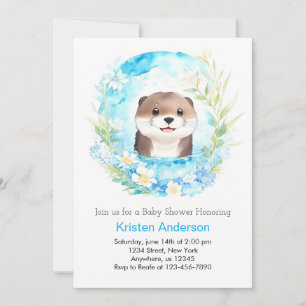 Otter's zalige Waterverf Magic Boy Baby shower Kaart