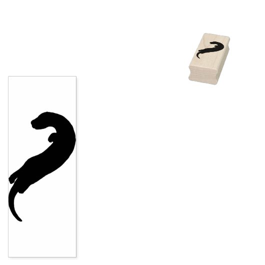 ottersilhouet rubberstempel (Gestempeld)