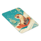 Ottersleeën in de sneeuw magneet (Rechterzijde)