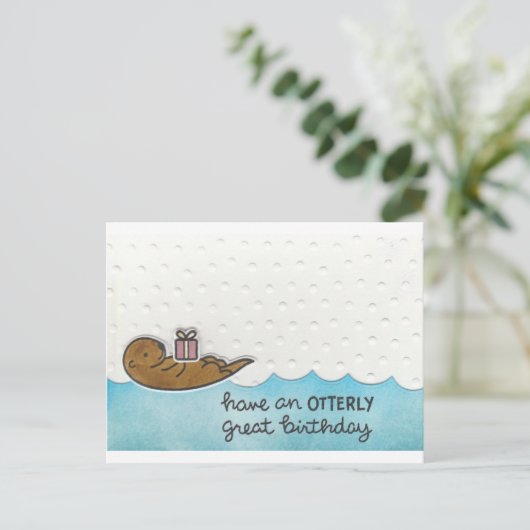 otterverjaardag briefkaart (Staand voorkant)