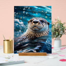 otterzwemmen acryl bord