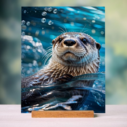 otterzwemmen acryl bord (Neutraal)