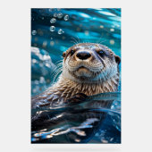 otterzwemmen acryl bord (Voorkant)