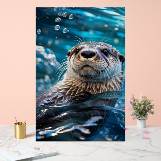 otterzwemmen acryl bord (Huwelijk)