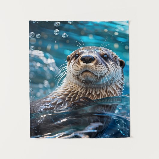 otterzwemmen wandkleed (Voorkant)