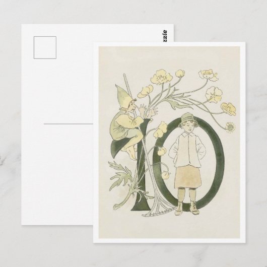 Ottilia Adelborg Bloemgetal - 10 Briefkaart (Voorkant / Achterkant)