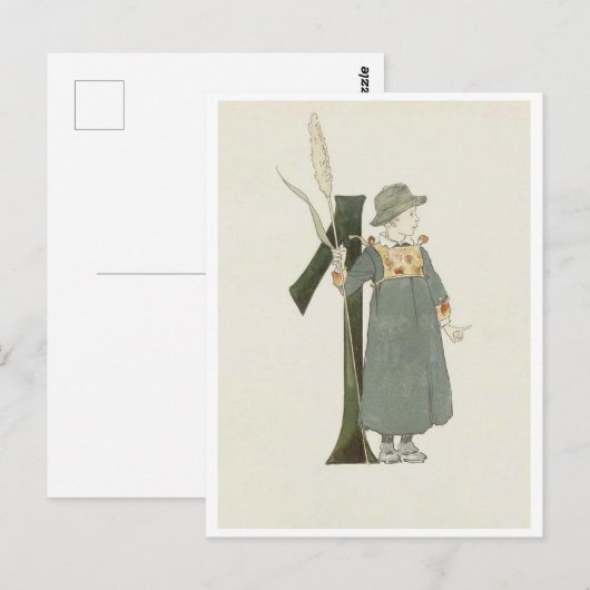  Ottilia Adelborg Bloemgetal - 1 Briefkaart (Voorkant / Achterkant)