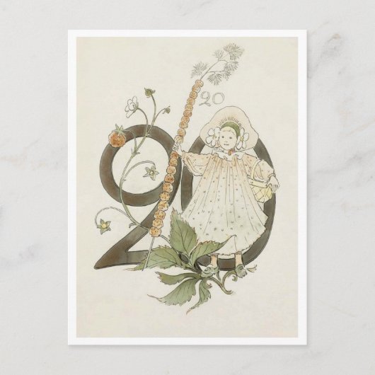  Ottilia Adelborg Bloemgetal - 20 Briefkaart (Voorkant)