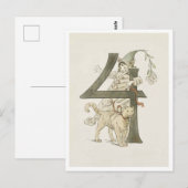 Ottilia Adelborg Bloemgetal - 4 Briefkaart (Voorkant / Achterkant)