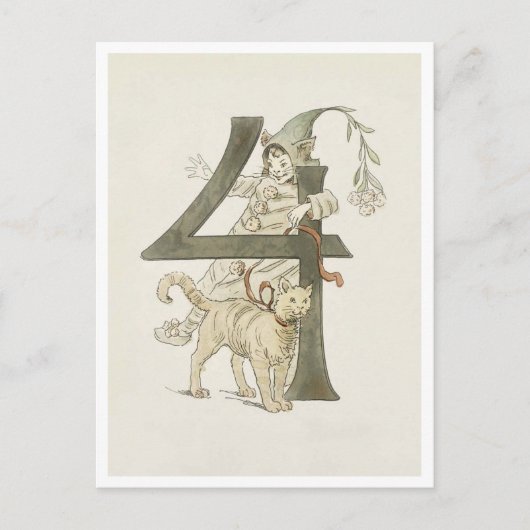 Ottilia Adelborg Bloemgetal - 4 Briefkaart (Voorkant)