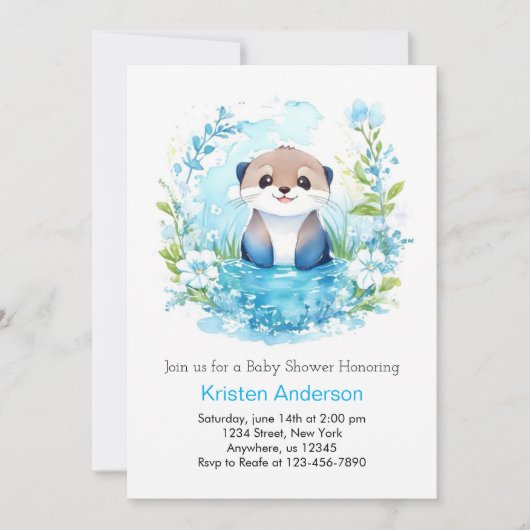 Ottly Blissful Wildflower Boy Baby shower Kaart (Voorkant)