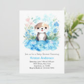 Ottly Joyful Waterverf Boy Baby shower Kaart (Staand voorkant)