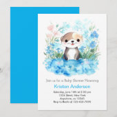 Ottly Joyful Waterverf Boy Baby shower Kaart (Voorkant / Achterkant)