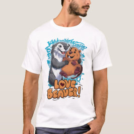 Ottly Schattig Beaver Love: Anime-stijl T-shirt